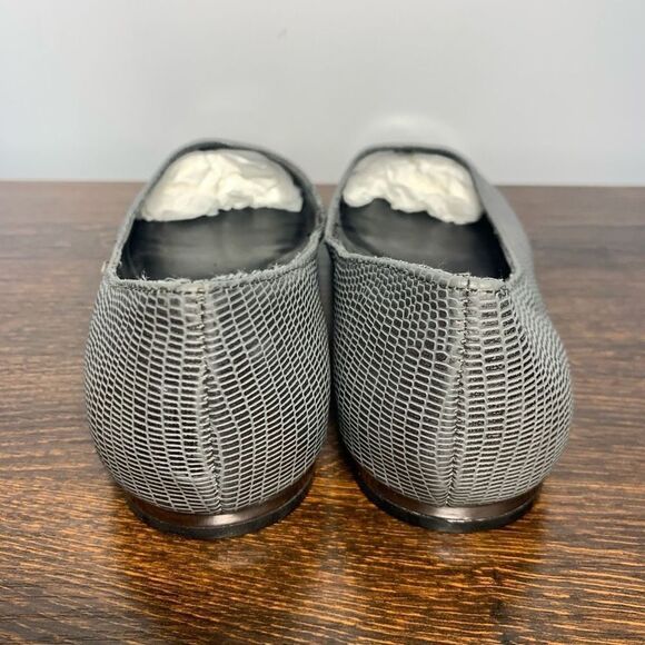 Nine West Women's Snakeskin Cap Toe Slip-On Ballet Flat Shoes Gray Size 7.5 - Picture 3 of 8